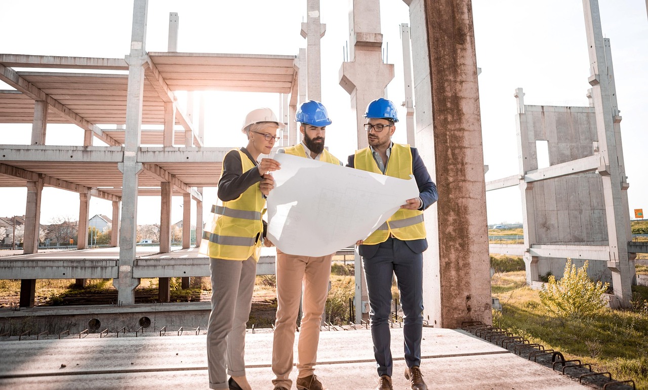 engineer inspecting construction site